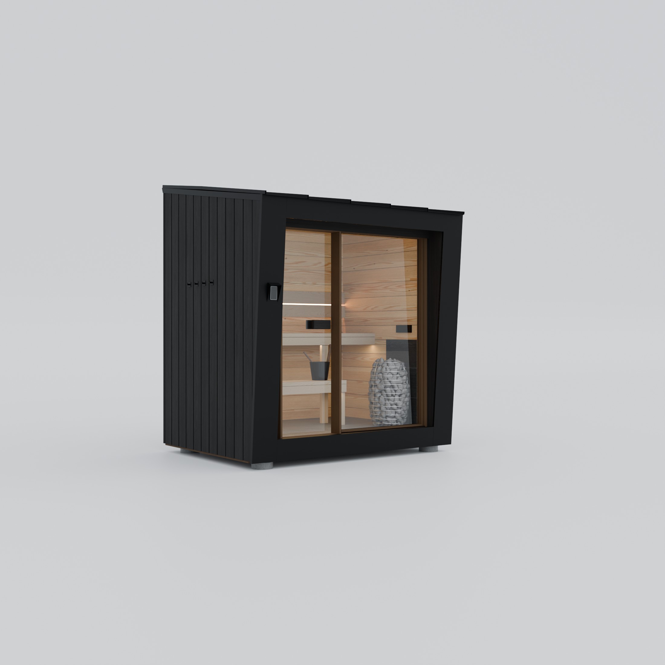 Sauna Kaizen in Black Thermo Pine finish